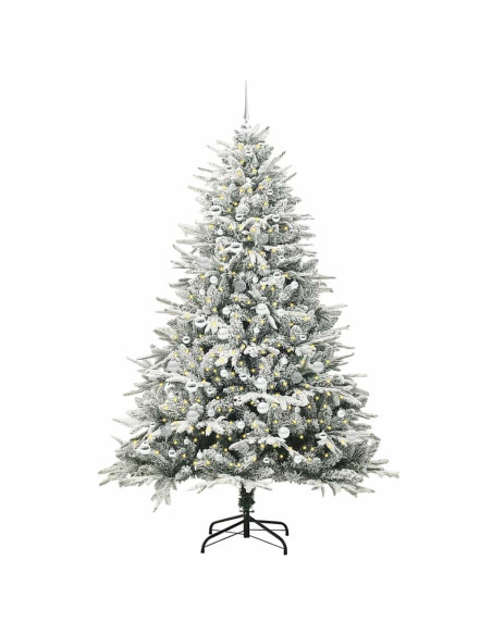Albero di Natale artificiale preilluminato con set di palline
