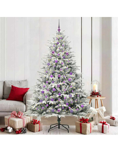 Albero di Natale artificiale preilluminato con set di palline