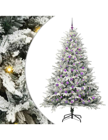 Albero di Natale artificiale preilluminato con set di palline