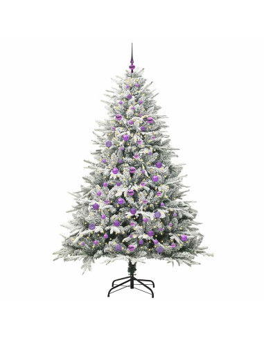 Albero di Natale artificiale preilluminato con set di palline