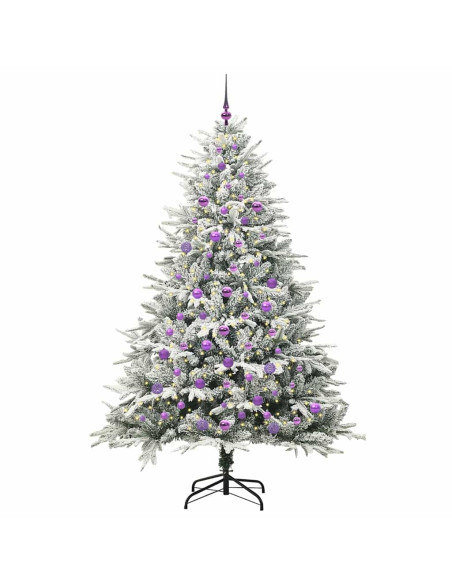Albero di Natale artificiale preilluminato con set di palline
