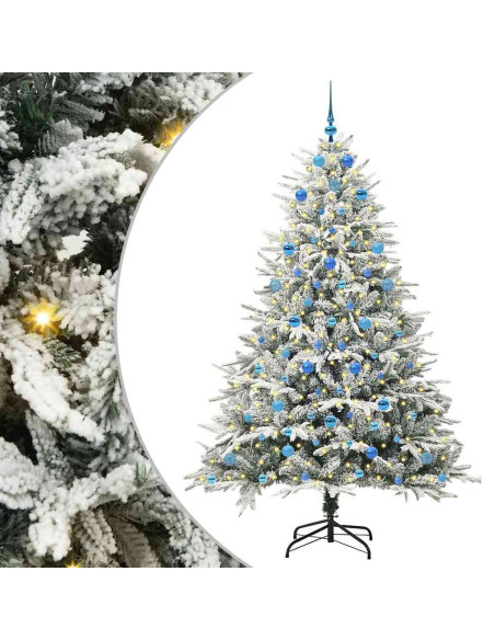 Albero di Natale artificiale preilluminato con set di palline