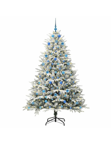 Albero di Natale artificiale preilluminato con set di palline