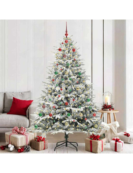 Albero di Natale artificiale preilluminato con set di palline