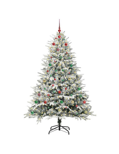 Albero di Natale artificiale preilluminato con set di palline