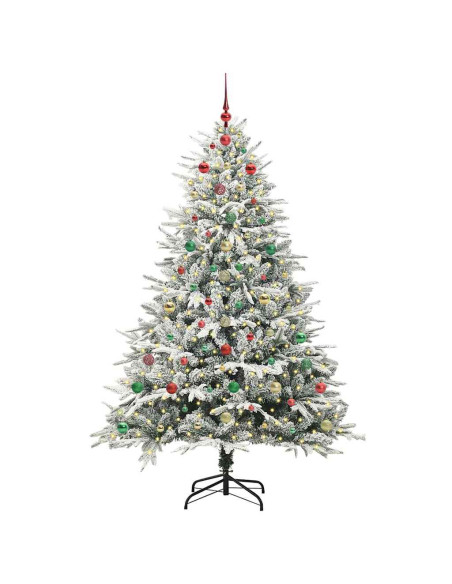Albero di Natale artificiale preilluminato con set di palline