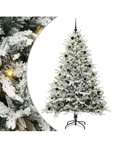 Albero di Natale artificiale preilluminato con set di palline