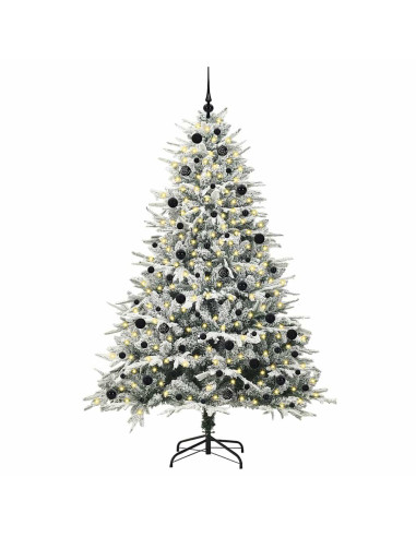 Albero di Natale Artificiale Pre-illuminato con Set di Palline