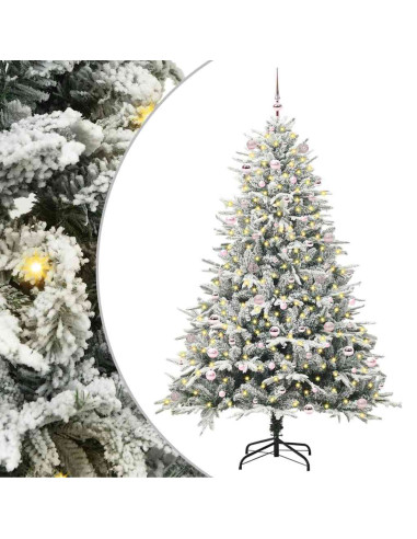 Albero di Natale artificiale preilluminato con set di palline