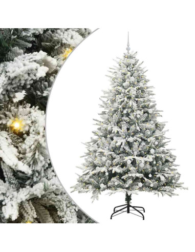 Albero di Natale Artificiale Pre-illuminato con Set di Palline
