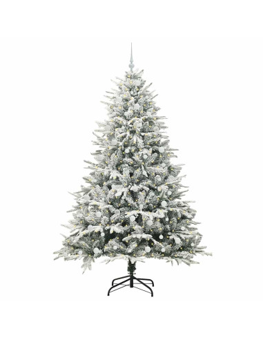 Albero di Natale Artificiale Pre-illuminato con Set di Palline