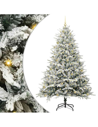Albero di Natale artificiale preilluminato con set di palline