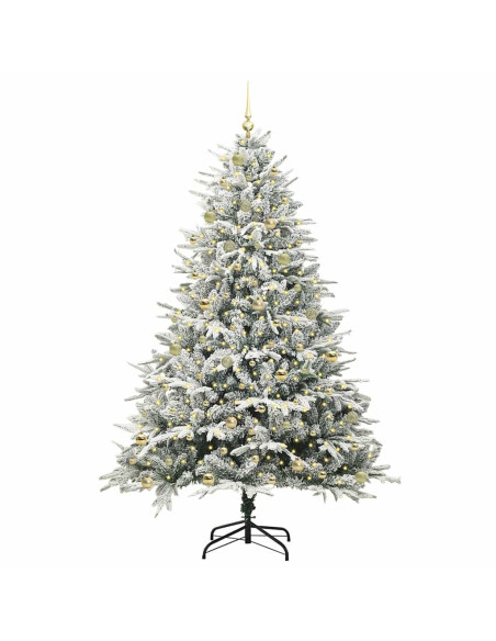 Albero di Natale Artificiale Pre-illuminato con Set di Palline