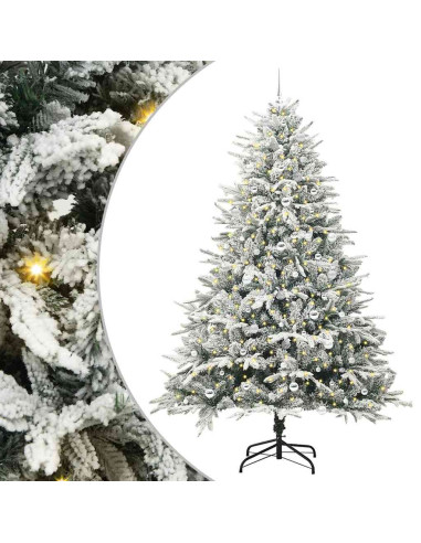 Albero di Natale Artificiale Pre-illuminato con Set di Palline
