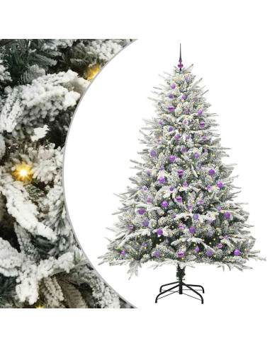 Albero di Natale artificiale preilluminato con set di palline