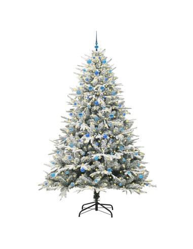 Albero di Natale Artificiale Pre-illuminato con Set di Palline