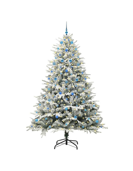 Albero di Natale Artificiale Pre-illuminato con Set di Palline
