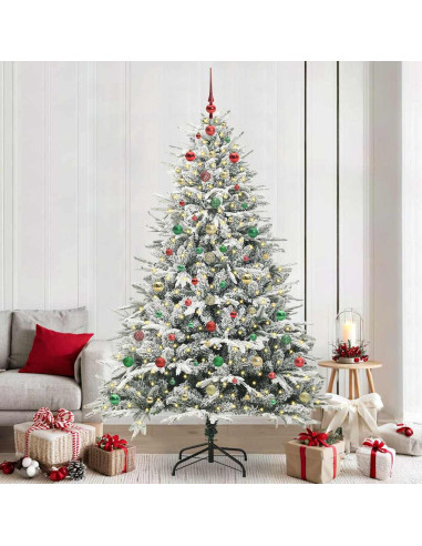 Albero di Natale artificiale preilluminato con set di palline