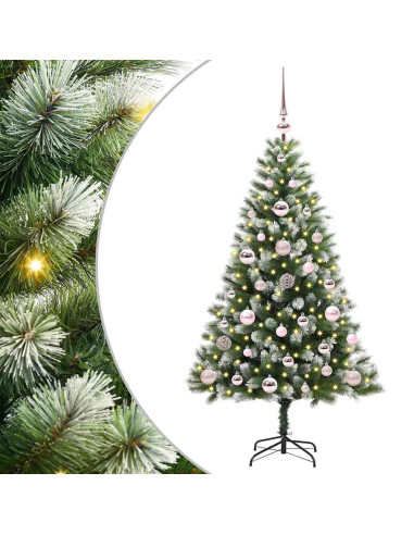 Albero di Natale artificiale a cerniera con neve fioccata