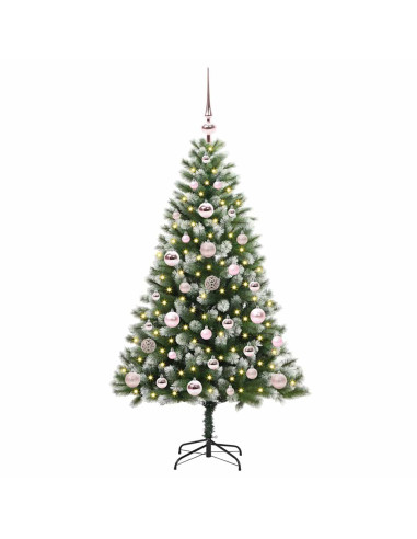 Albero di Natale artificiale a cerniera con neve fioccata