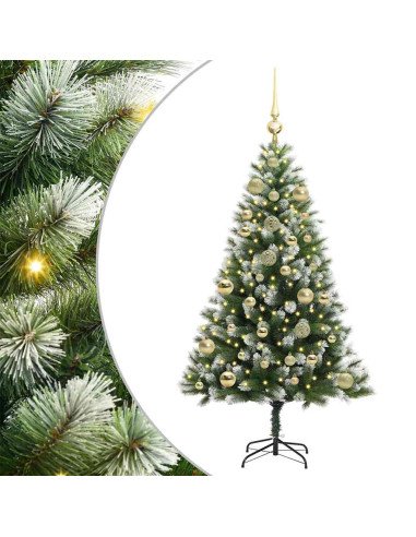 Albero di Natale artificiale a cerniera con neve fioccata