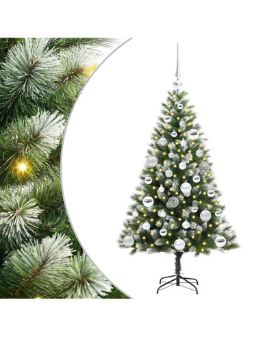 Albero di Natale artificiale a cerniera con neve fioccata