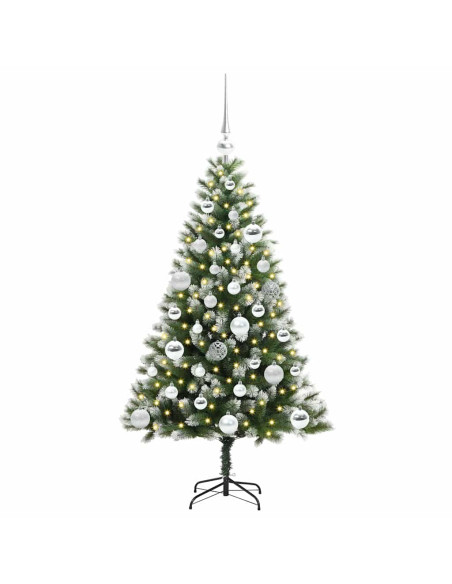 Albero di Natale artificiale a cerniera con neve fioccata