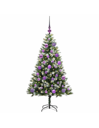 Albero di Natale artificiale a cerniera con neve fioccata