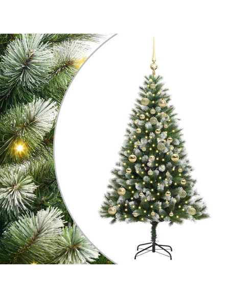 Albero di Natale artificiale a cerniera con neve fioccata