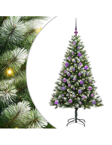 Albero di Natale artificiale a cerniera con neve fioccata