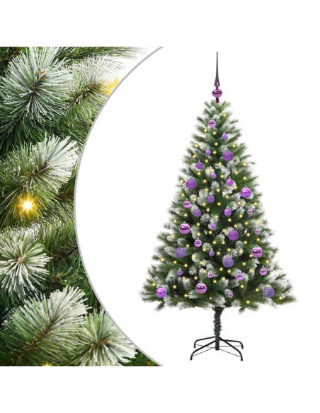 Albero di Natale artificiale a cerniera con neve fioccata