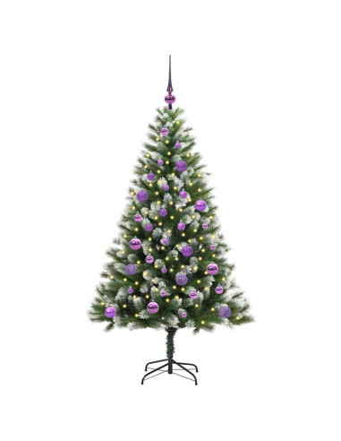 Albero di Natale artificiale a cerniera con neve fioccata