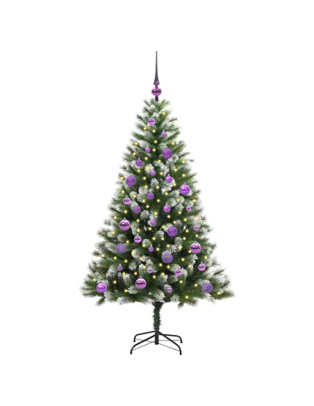 Albero di Natale artificiale a cerniera con neve fioccata