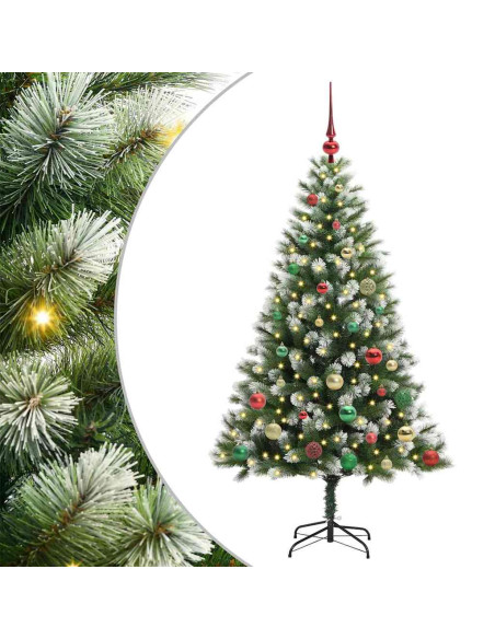 Albero di Natale artificiale a cerniera con neve fioccata