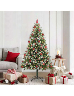 Albero di Natale artificiale a cerniera con neve fioccata 2
