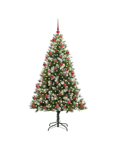 Albero di Natale artificiale a cerniera con neve fioccata