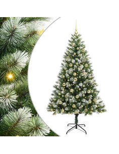 Albero di Natale artificiale a cerniera con neve fioccata 2