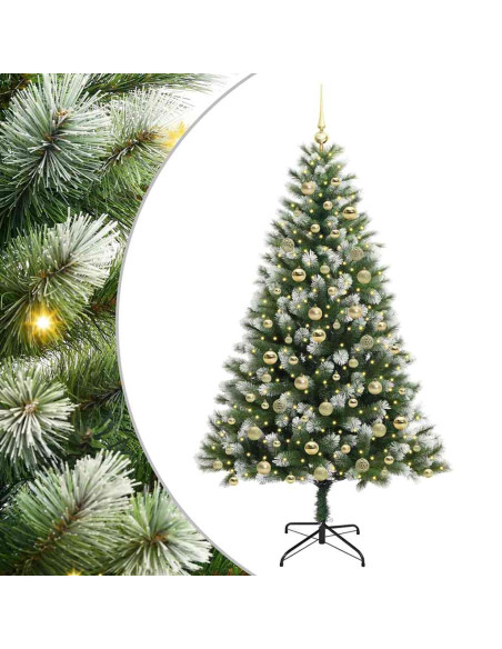 Albero di Natale artificiale a cerniera con neve fioccata