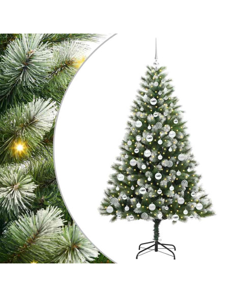 Albero di Natale artificiale a cerniera con neve fioccata