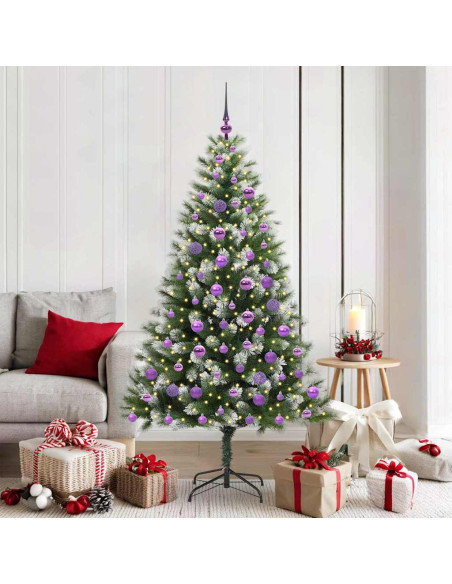 Albero di Natale artificiale a cerniera con neve fioccata