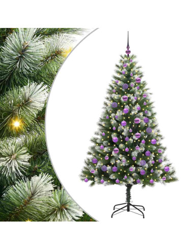 Albero di Natale artificiale a cerniera con neve fioccata