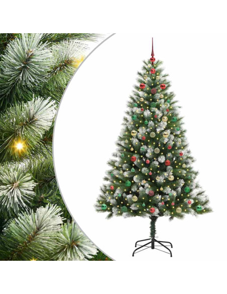 Albero di Natale artificiale a cerniera con neve fioccata