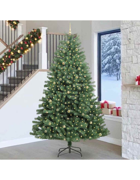 Albero di Natale Artificiale con Rami Pieghevoli Verde 270 cm