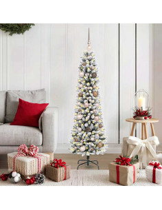 Albero di Natale artificiale con 150 LED Bianco 150 cm 2
