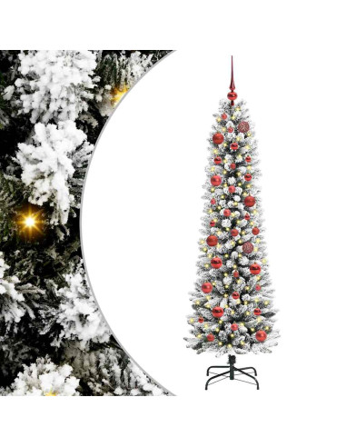 Albero di Natale artificiale con 150 LED Verde e bianco 150 cm