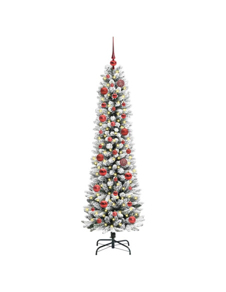 Albero di Natale artificiale con 150 LED Verde e bianco 150 cm