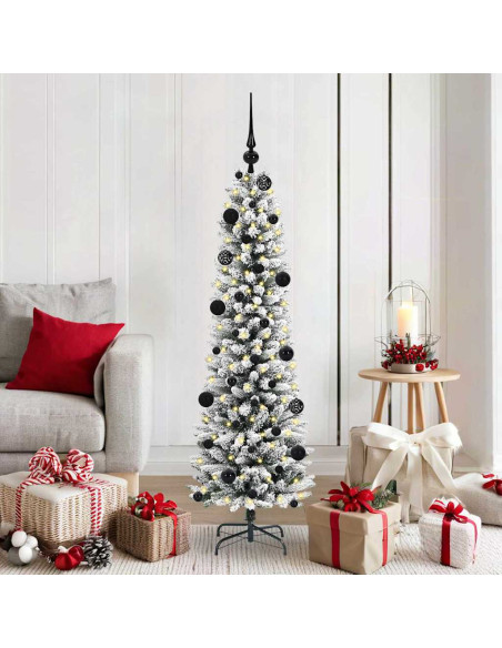 Albero di Natale artificiale con 150 LED Verde e bianco 150 cm