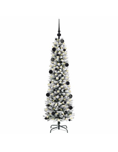 Albero di Natale artificiale con 150 LED Verde e bianco 150 cm
