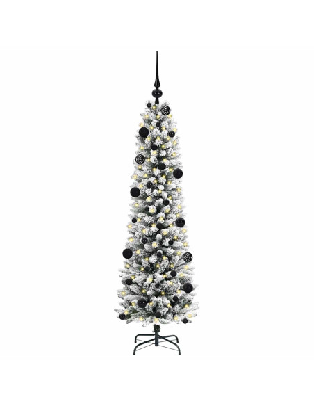 Albero di Natale artificiale con 150 LED Verde e bianco 150 cm