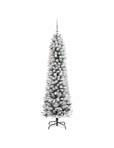 Albero di Natale artificiale con 150 LED Verde e bianco 150 cm